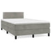 Pat box spring cu saltea, gri deschis, 120x190 cm, catifea - WALTI WALTI