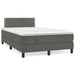 Pat box spring cu saltea, gri închis, 120x190 cm, catifea - WALTI WALTI