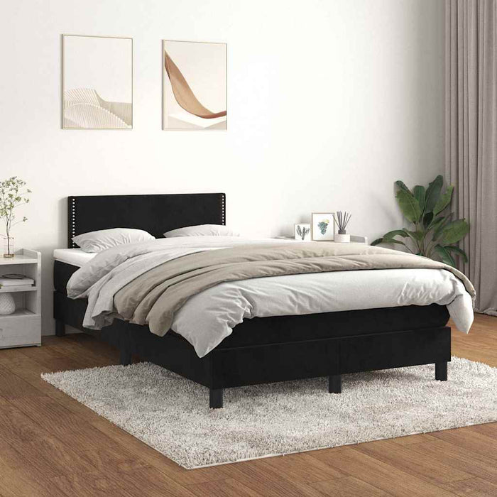Pat box spring cu saltea, negru, 120x190 cm, catifea - WALTI WALTI