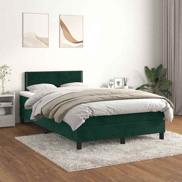 Pat box spring cu saltea, verde închis, 120x190 cm, catifea - WALTI WALTI