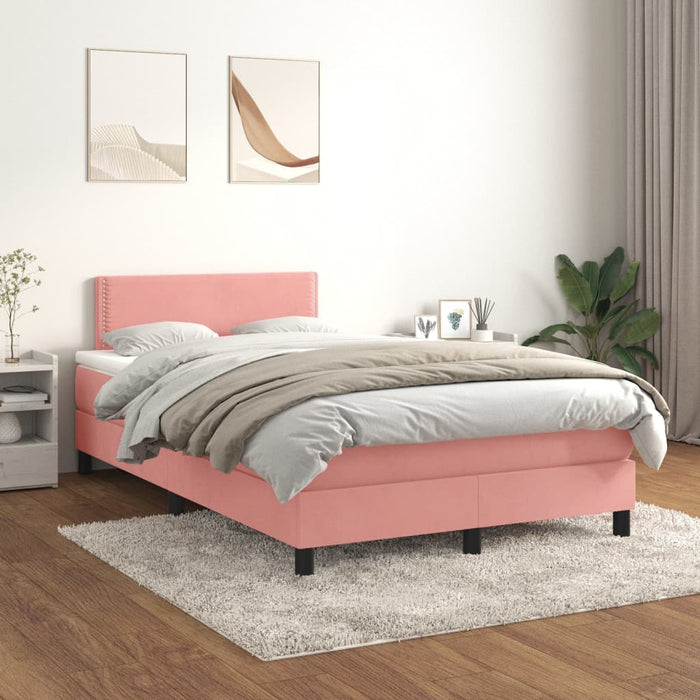 Pat box spring cu saltea, negru, 120x190 cm, catifea - WALTI WALTI