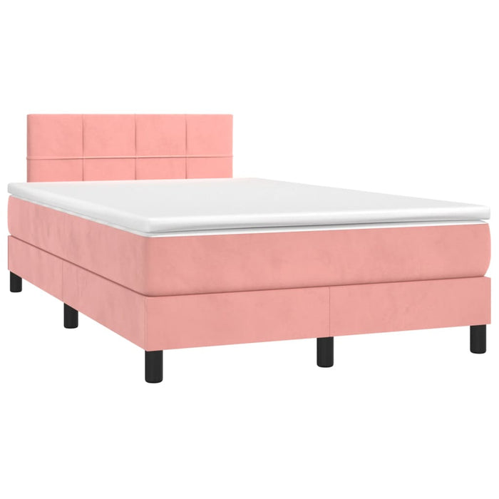 Pat box spring cu saltea, negru, 120x190 cm, catifea WALTI
