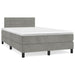 Pat box spring cu saltea, gri deschis, 120x190 cm, catifea - WALTI WALTI