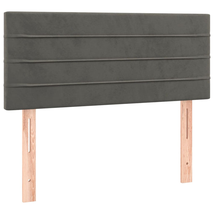 Pat box spring cu saltea, gri închis, 120x190 cm, catifea - WALTI WALTI