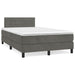 Pat box spring cu saltea, gri închis, 120x190 cm, catifea - WALTI WALTI