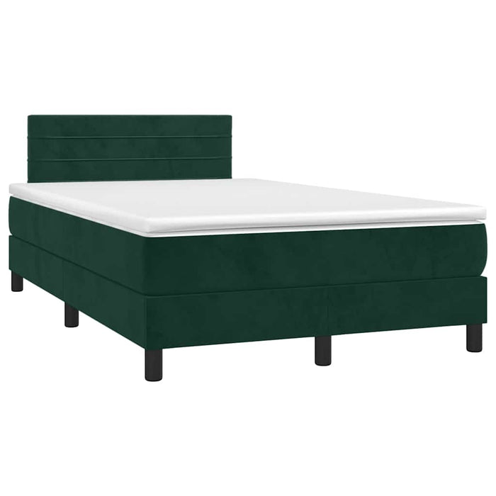 Pat box spring cu saltea, verde închis, 120x190 cm, catifea - WALTI WALTI