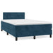 Pat box spring cu saltea, albastru închis, 120x190 cm, catifea - WALTI WALTI