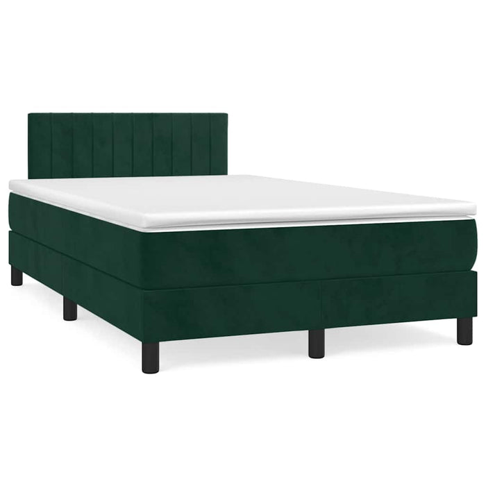 Pat box spring cu saltea, verde închis, 120x190 cm, catifea - WALTI WALTI