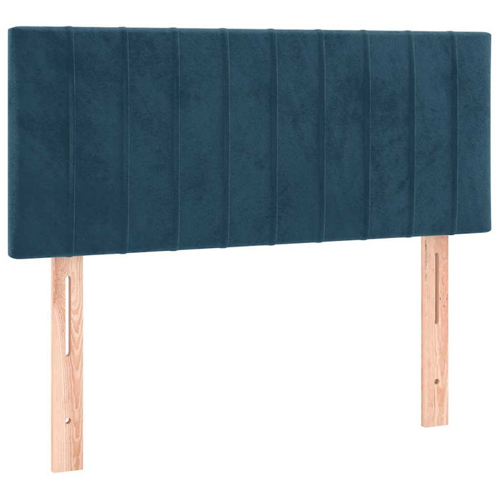 Pat box spring cu saltea, albastru închis, 120x190 cm, catifea - WALTI WALTI