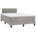 Pat box spring cu saltea, gri deschis, 120x190 cm, catifea - WALTI WALTI