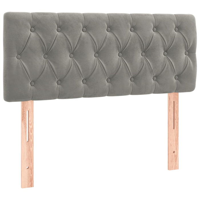 Pat box spring cu saltea, gri deschis, 120x190 cm, catifea - WALTI WALTI