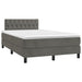 Pat box spring cu saltea, gri închis, 120x190 cm, catifea - WALTI WALTI