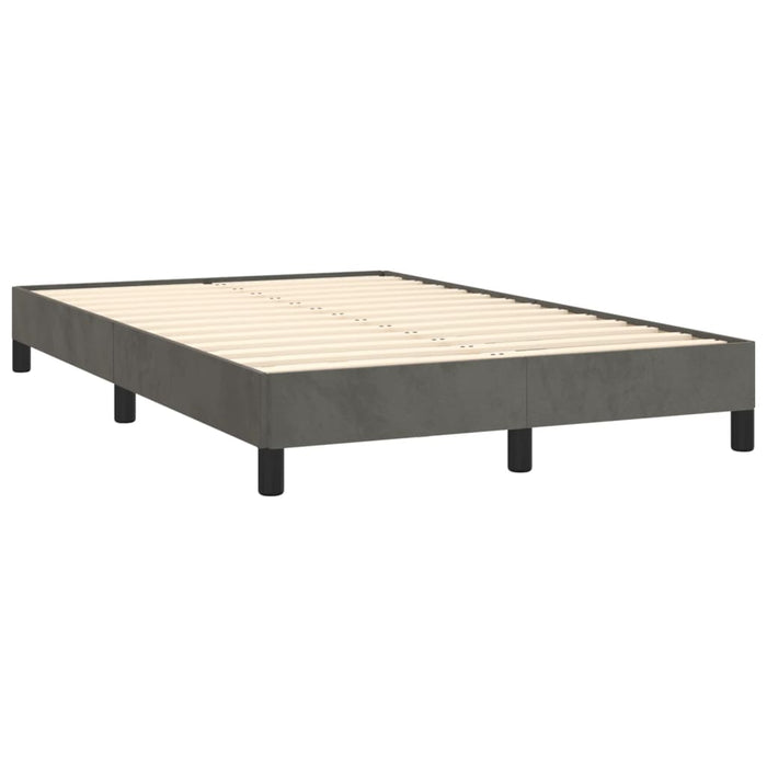 Pat box spring cu saltea, gri închis, 120x190 cm, catifea - WALTI WALTI
