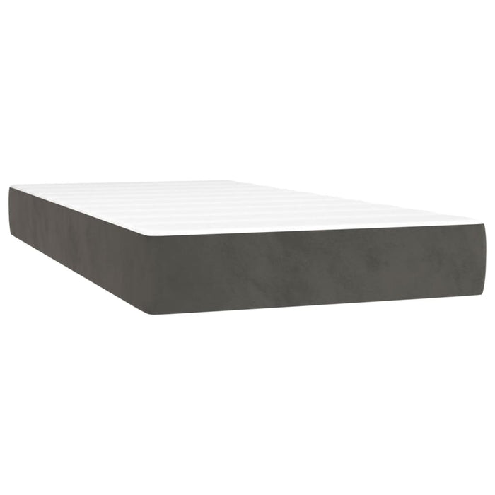 Pat box spring cu saltea, gri închis, 120x190 cm, catifea - WALTI WALTI