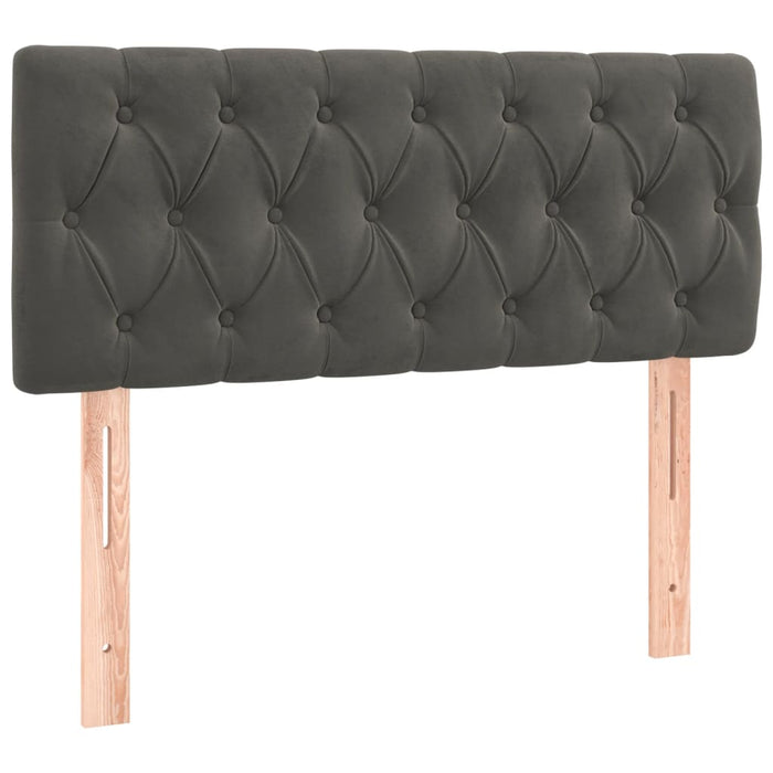 Pat box spring cu saltea, gri închis, 120x190 cm, catifea - WALTI WALTI