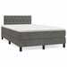 Pat box spring cu saltea, gri închis, 120x190 cm, catifea - WALTI WALTI