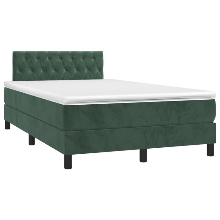 Pat box spring cu saltea, verde închis, 120x190 cm, catifea - WALTI WALTI