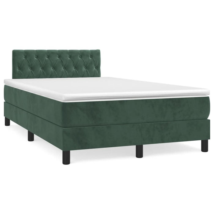 Pat box spring cu saltea, verde închis, 120x190 cm, catifea - WALTI WALTI