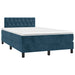 Pat box spring cu saltea, albastru închis, 120x190 cm, catifea - WALTI WALTI