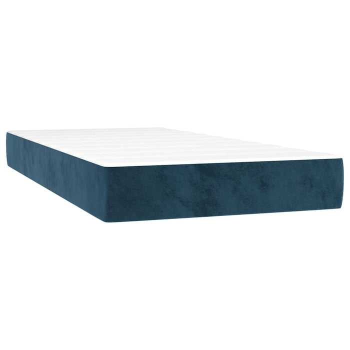 Pat box spring cu saltea, albastru închis, 120x190 cm, catifea - WALTI WALTI
