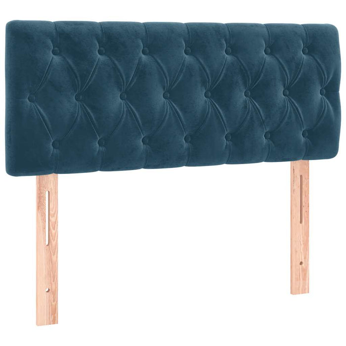 Pat box spring cu saltea, albastru închis, 120x190 cm, catifea - WALTI WALTI