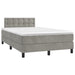 Pat box spring cu saltea, gri deschis, 120x190 cm, catifea - WALTI WALTI