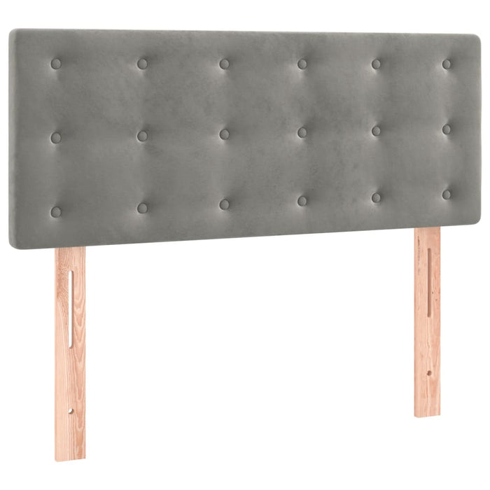 Pat box spring cu saltea, gri deschis, 120x190 cm, catifea - WALTI WALTI