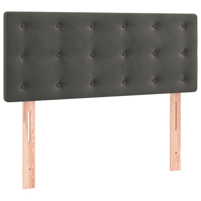 Pat box spring cu saltea, gri închis, 120x190 cm, catifea - WALTI WALTI