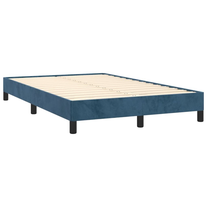 Pat box spring cu saltea, albastru închis, 120x190 cm, catifea - WALTI WALTI