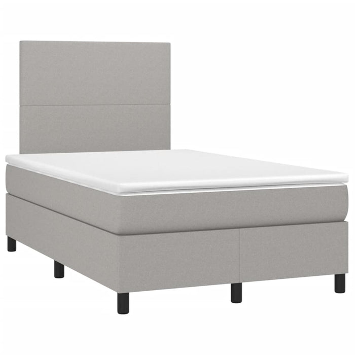 Pat box spring cu saltea, gri deschis, 120x190 cm, textil - WALTI WALTI