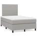Pat box spring cu saltea, gri deschis, 120x190 cm, textil - WALTI WALTI