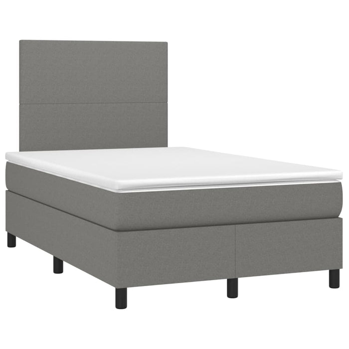 Pat box spring cu saltea, gri închis, 120x190 cm, textil - WALTI WALTI