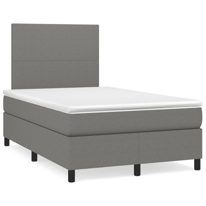 Pat box spring cu saltea, gri închis, 120x190 cm, textil - WALTI WALTI