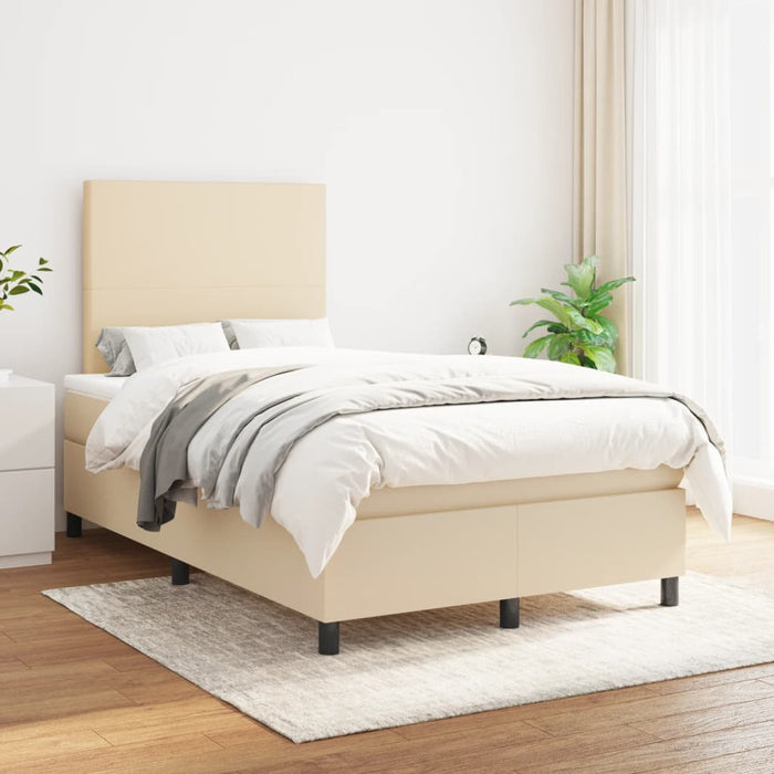 Pat continental cu saltea, crem, 120x190 cm, textil WALTI