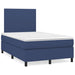Pat box spring cu saltea, albastru, 120x190 cm, material textil - WALTI WALTI