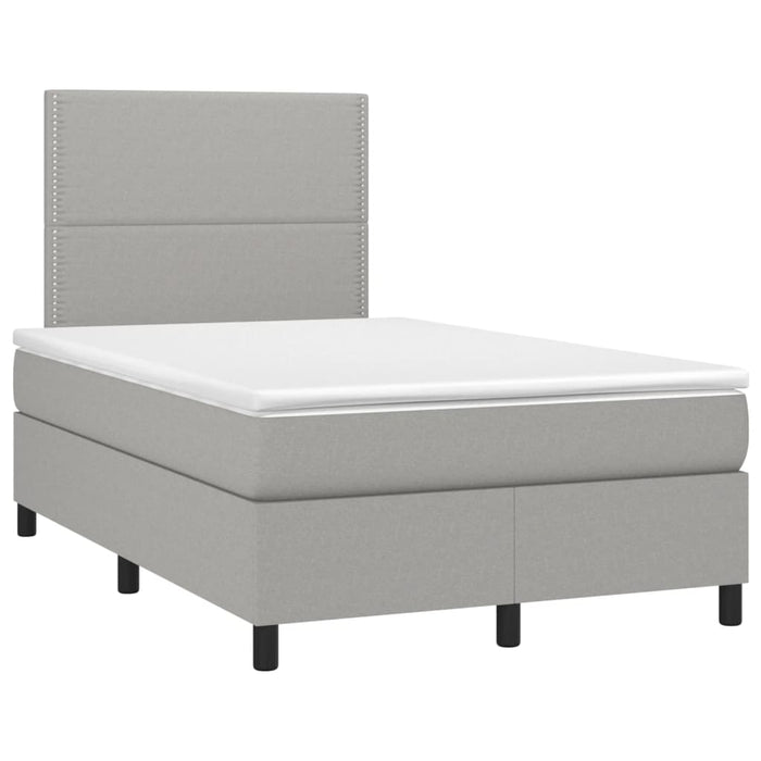 Pat box spring cu saltea, gri deschis, 120x190 cm, textil - WALTI WALTI