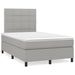 Pat box spring cu saltea, gri deschis, 120x190 cm, textil - WALTI WALTI