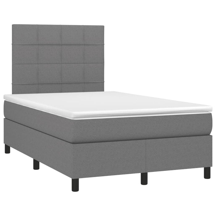 Pat box spring cu saltea, gri închis, 120x190 cm, textil - WALTI WALTI