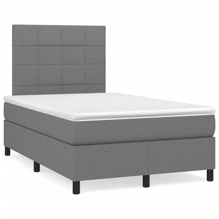 Pat box spring cu saltea, gri închis, 120x190 cm, textil - WALTI WALTI