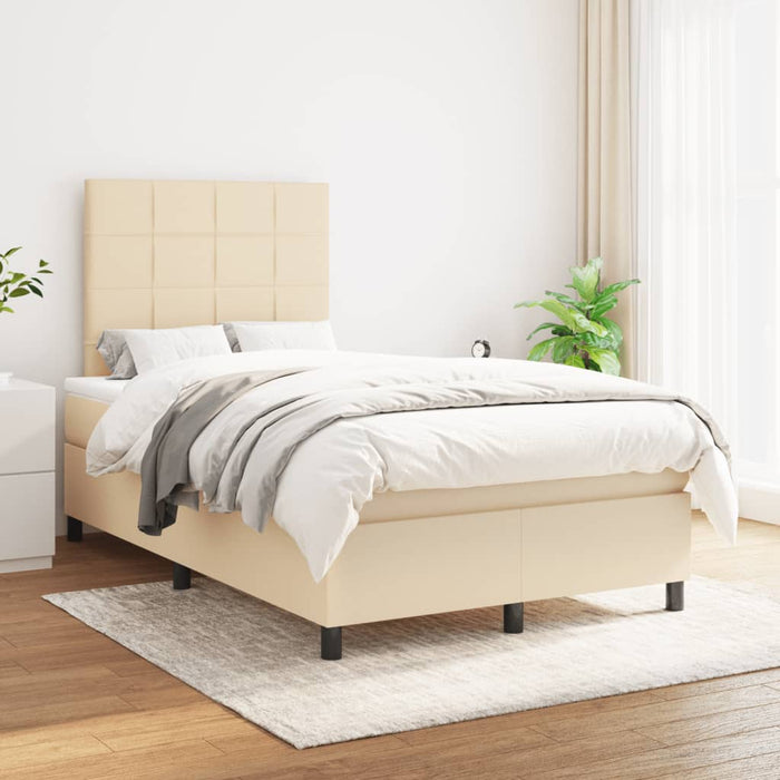Pat continental cu saltea, crem, 120x190 cm, textil - WALTI WALTI