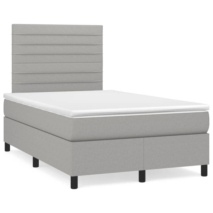 Pat box spring cu saltea, gri deschis, 120x190 cm, textil - WALTI WALTI