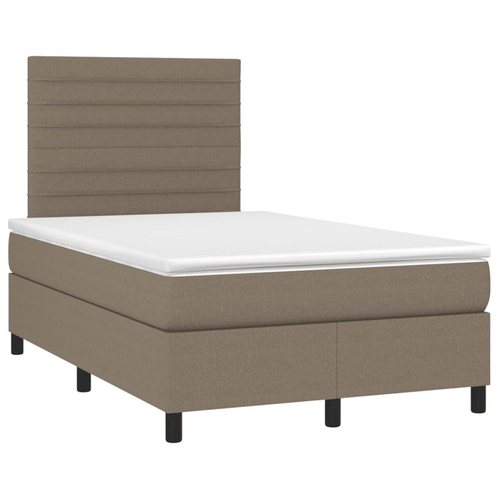 Pat box spring cu saltea, taupe, 120x190 cm material textil - WALTI WALTI