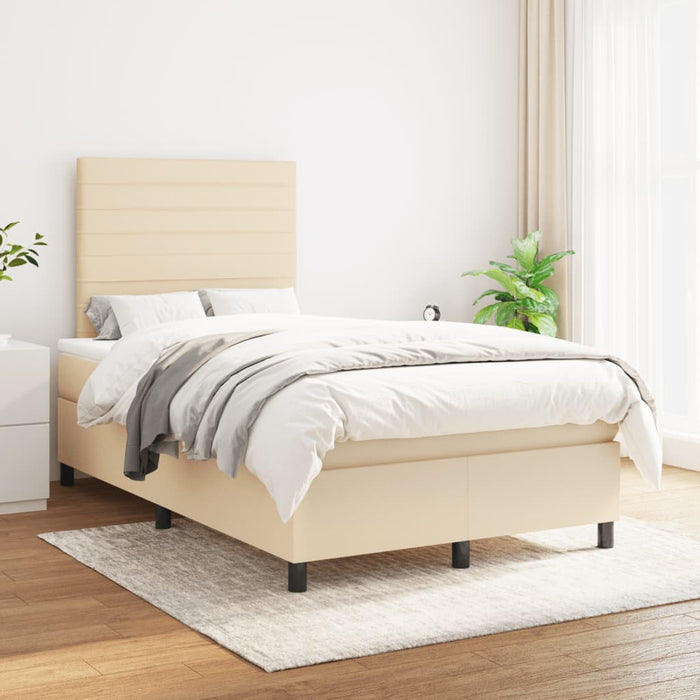 Pat continental cu saltea, crem, 120x190 cm, textil WALTI