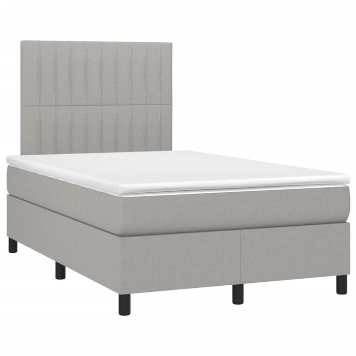 Pat box spring cu saltea, gri deschis, 120x190 cm, textil - WALTI WALTI