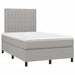 Pat box spring cu saltea, gri deschis, 120x190 cm, textil - WALTI WALTI