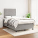 Pat box spring cu saltea, gri deschis, 120x190 cm, textil - WALTI WALTI