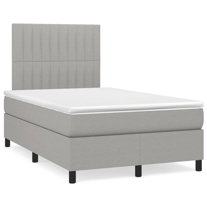 Pat box spring cu saltea, gri deschis, 120x190 cm, textil - WALTI WALTI