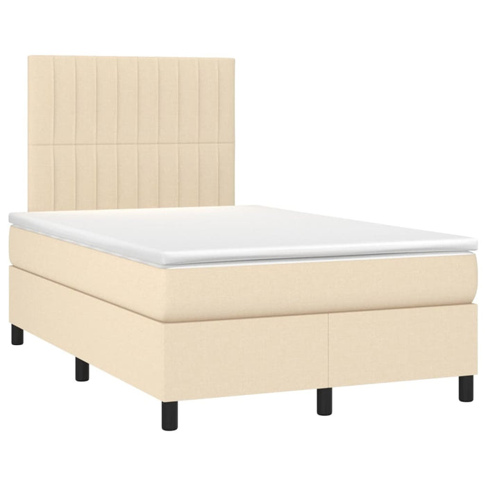 Pat continental cu saltea, crem, 120x190 cm, textil - WALTI WALTI