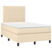 Pat continental cu saltea, crem, 120x190 cm, textil - WALTI WALTI