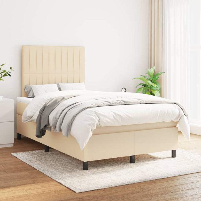 Pat continental cu saltea, crem, 120x190 cm, textil - WALTI WALTI